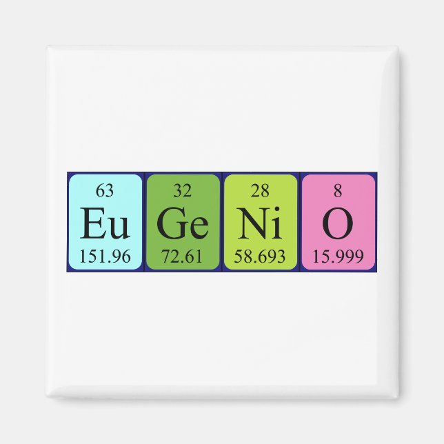 Eugenio periodic table name magnet (Front)