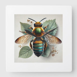 Euglossine bee 170924IREF225 - Watercolor Square Wall Clock