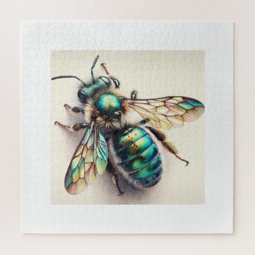 Euglossine Bee in Natural Hues IREF906 _ Watercolo Jigsaw Puzzle