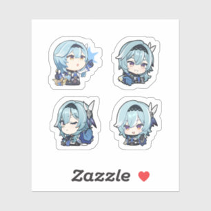 Eula Genshin Impact 4 Pack Sticker Sheet