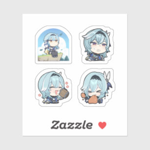 Eula Genshin Impact 4 Pack Sticker Sheet Extra Pac