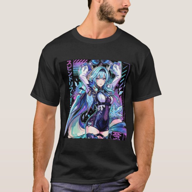 Eula Lawrence Cryo Knight Vaporwave Synthwave Aest T-Shirt (Front)