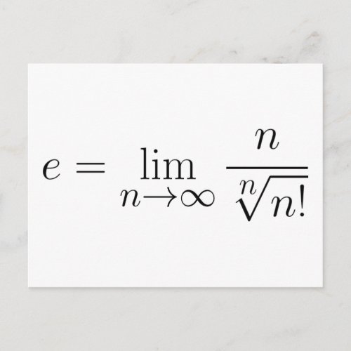 Eulers constant by Stirlings equation Postcard