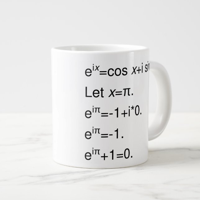Euler's Formula, Derivation of Identity Giant Coffee Mug (Front Right)