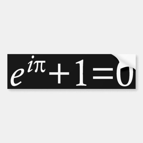 Eulers Identity Bumper Sticker