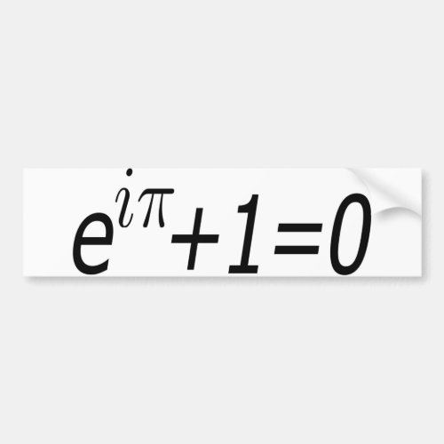 Eulers Identity Bumper Sticker