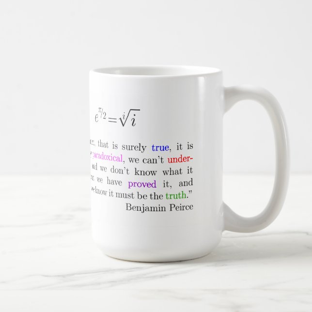 Euler's identity coffee mug (Right)