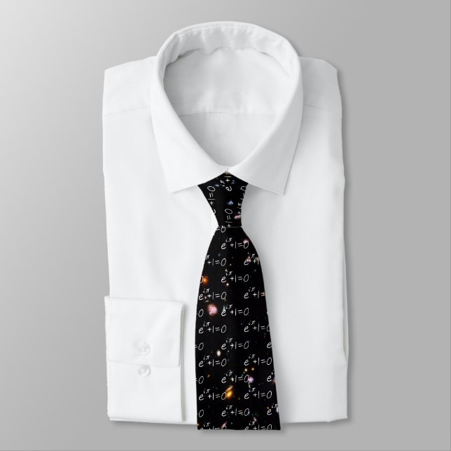 Euler's Identity Hubble Deep Field Galaxies Neck Tie (Tied)