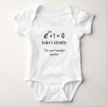 Euler's Identity - the most beautiful equation Baby Bodysuit<br><div class="desc">Euler's Identity is considered by many mathematicians as the most beautiful equation known. It's simplicity and the relationship between e, i and pi are quite remarkable.</div>