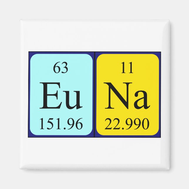 Euna periodic table name magnet (Front)