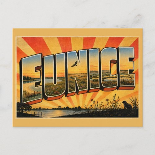 Eunice Louisiana Prairie Lake Crawfish Ponds Art Postcard