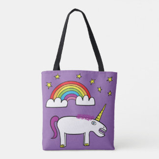 Eunice the Unicorn - All-Over-Print Tote Purple Bag