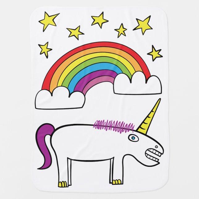 Eunice the Unicorn - Baby Blanket (Front)