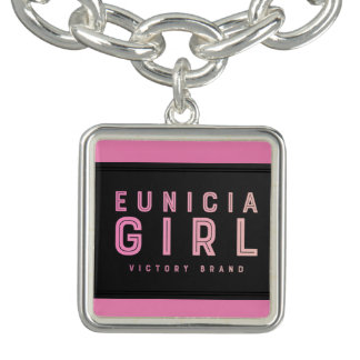 Eunicia Round Charm Bracelet, Silver Plated Bracelet