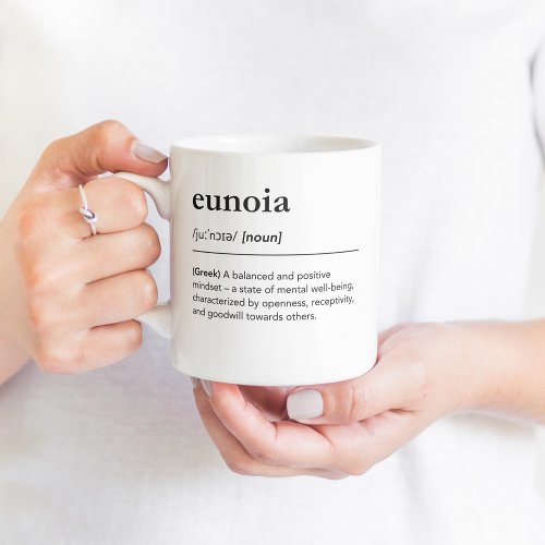 Eunoia definition greek words healthy mindset coffee mug