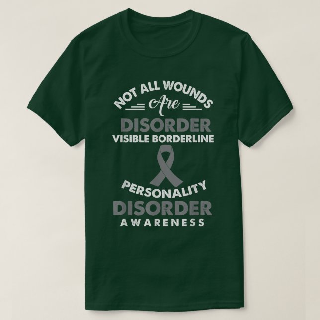 EUPD Awareness Ribbon Distressed Quote BPD Patient T-Shirt (Design Front)