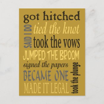 Euphemisms Post Wedding Party Invitation Postcard by Sideview at Zazzle