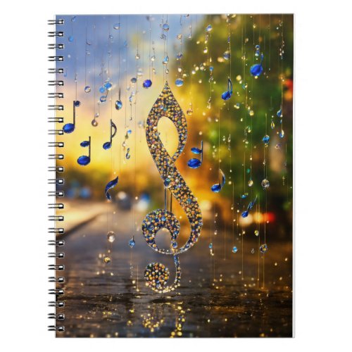 Euphonic Reverie Musical Note Spiral Diary Design Notebook
