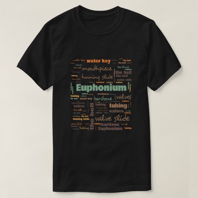 Euphonium Baritone Terminology Commonly Used Music T-Shirt (Design Front)