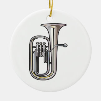 euphonium brass instrument music realistic.png ceramic ornament