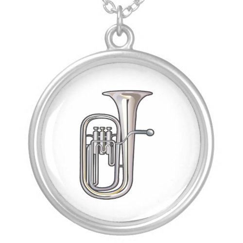 euphonium brass instrument music realisticpng silver plated necklace