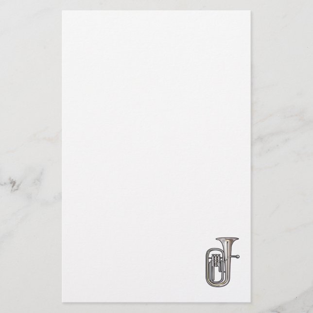 euphonium brass instrument music realistic.png stationery (Front)