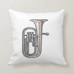 euphonium brass instrument music realistic.png throw pillow