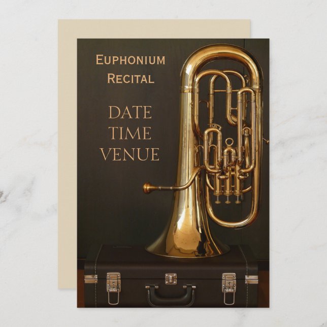 Euphonium brass instrument Recital Invitation (Front/Back)