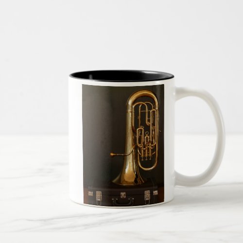 Euphonium brass musical instrument with notation Two_Tone coffee mug