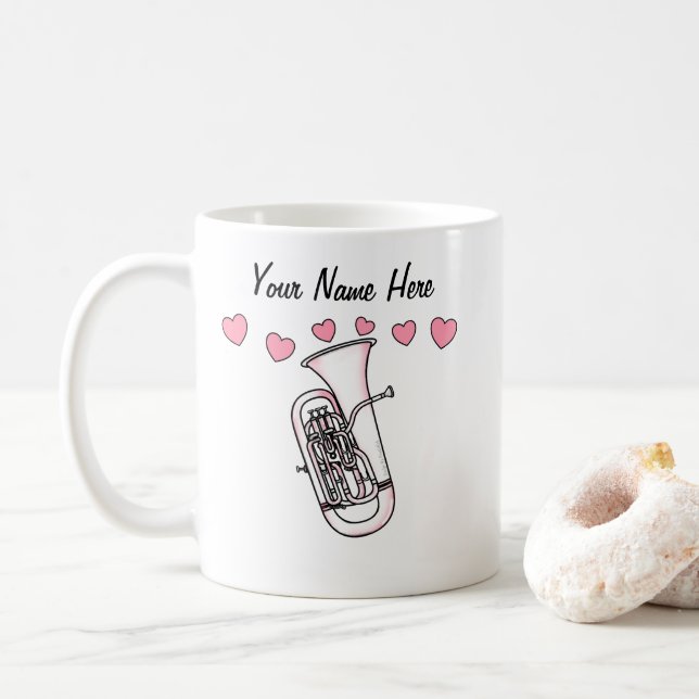 Euphonium Custom Wedding Mug Brass Musician (With Donut)