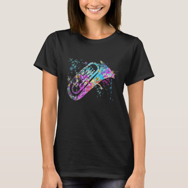 Euphonium Instrument Silhouette Euphoniums T-Shirt (Front)