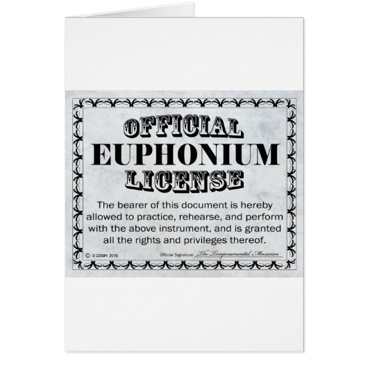 Euphonium License Cards (Front)