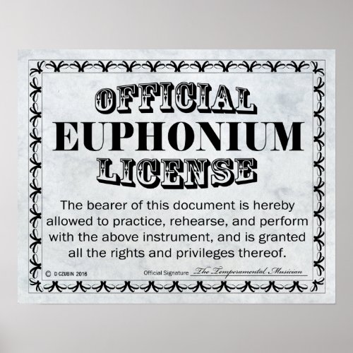 Euphonium License Poster