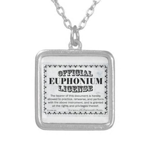 Euphonium License Silver Plated Necklace