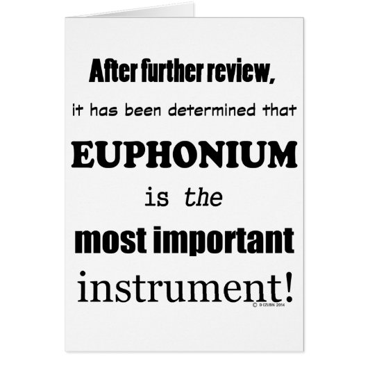 Euphonium Most Important Instrument Cards (Front)