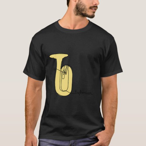 Euphonium Music One_Line Euphonium Brass_Orchestra T_Shirt