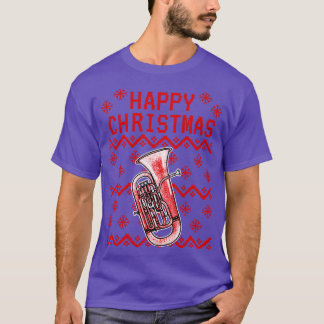 Euphonium Ugly Christmas Euphoniumist Brass Teache T-Shirt