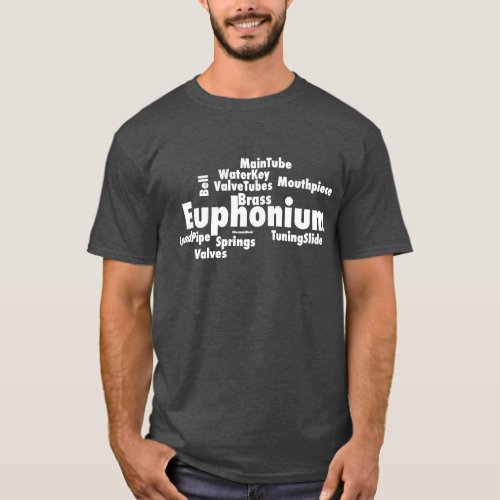 Euphonium Word Cloud White Text T_Shirt