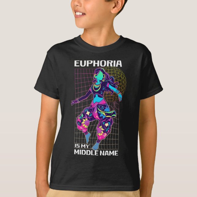 Euphoria Is My Middle Name Rave Energy  T-Shirt (Front)