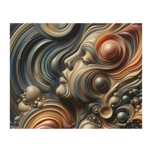 Euphoric Ascent Metallic Swirls in Vibrant Hues Wood Wall Art