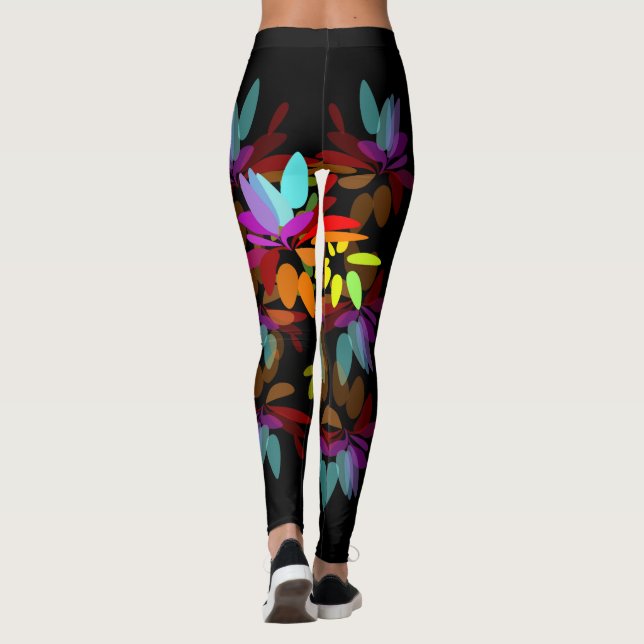 Euphoric Moder Hippie Rainbow Petals Leggings (Back)