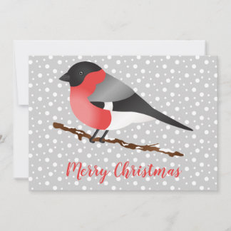 Eurasian Bullfinch Bird Merry Christmas Custom Holiday Card