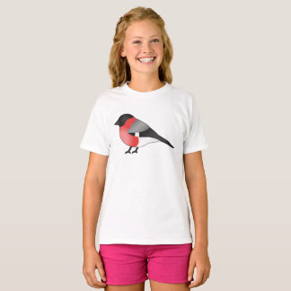 Eurasian Bullfinch Cute Cartoon Bird Illustration T-Shirt