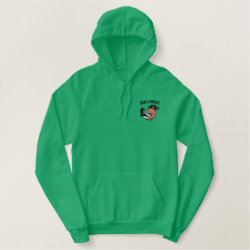 Eurasian Bullfinch Embroidery Men's Embroidered American Apparel Hoodie