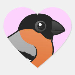 Male Bullfinch Heart Sticker