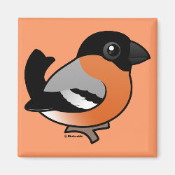 Male Bullfinch Square Magnet