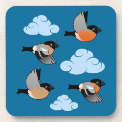 Eurasian Bullfinches in Flight Beverage Coaster
