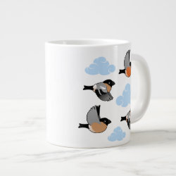 Eurasian Bullfinches in Flight Jumbo Mug