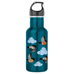 Eurasian Bullfinches in Flight Water Bottle (24 oz)