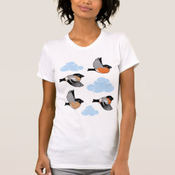 Eurasian Bullfinches in Flight Women's American Apparel Fine Jersey Short Sleeve T-Shirt